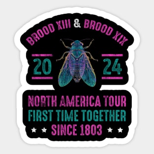 The Great Cicada Comeback Tour 2024 Vintage Gradient Sticker